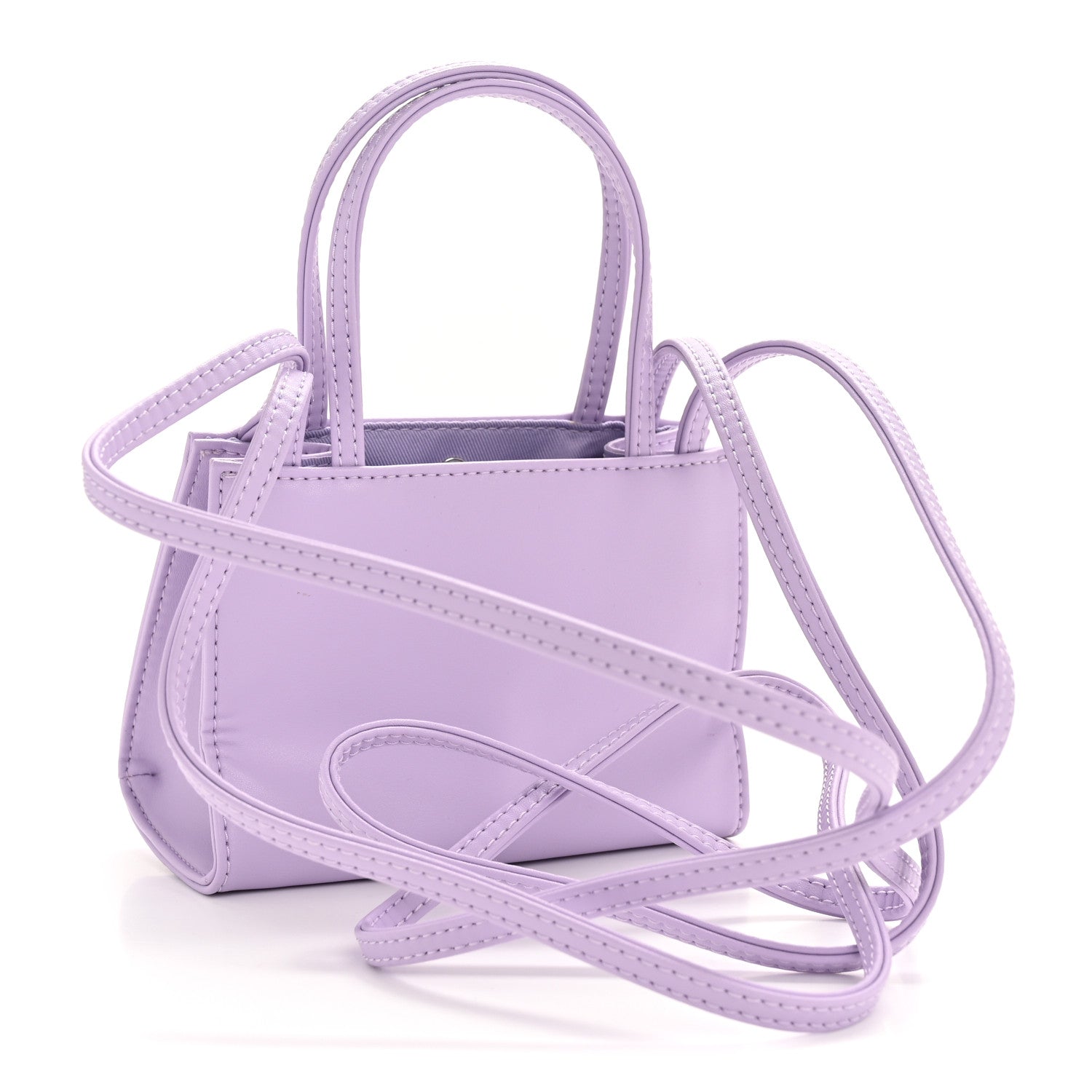 Vegan Leather Small Shopping Bag Lavender