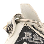 Agneau Arena Graffiti Le Cagole Shoulder Bag XS White Black