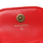 Lambskin Quilted Pearl Crush Waist Bag Red
