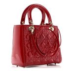 Patent Cannage Medium Lady Dior Red