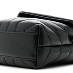 Calfskin Y Quilted Monogram Toy Loulou Crossbody Bag Black