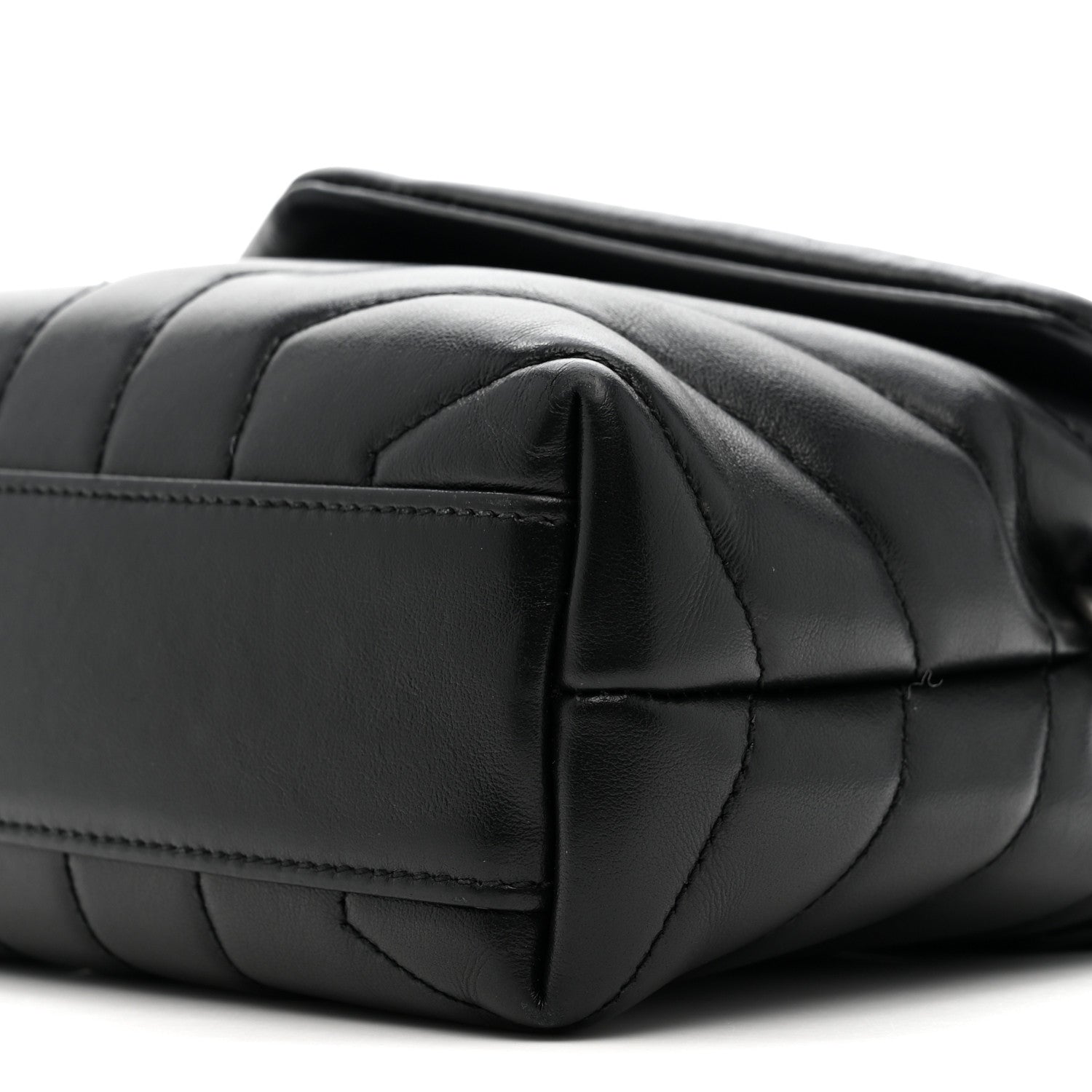 Calfskin Y Quilted Monogram Toy Loulou Crossbody Bag Black