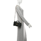 Lambskin Quilted Mini Bow Bag Black