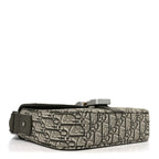 Oblique Jacquard Grained Calfskin Small Saddle Messenger Bag With Flap Green
