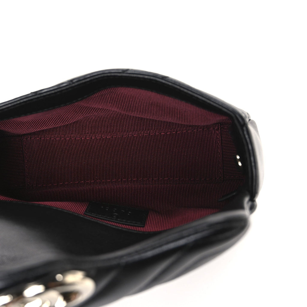 Lambskin Matelasse Mini GG Marmont Shoulder Bag Black
