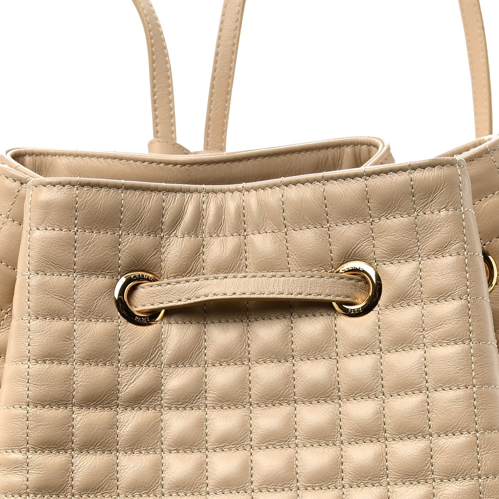 Calfskin Quilted Small C Backpack Nude