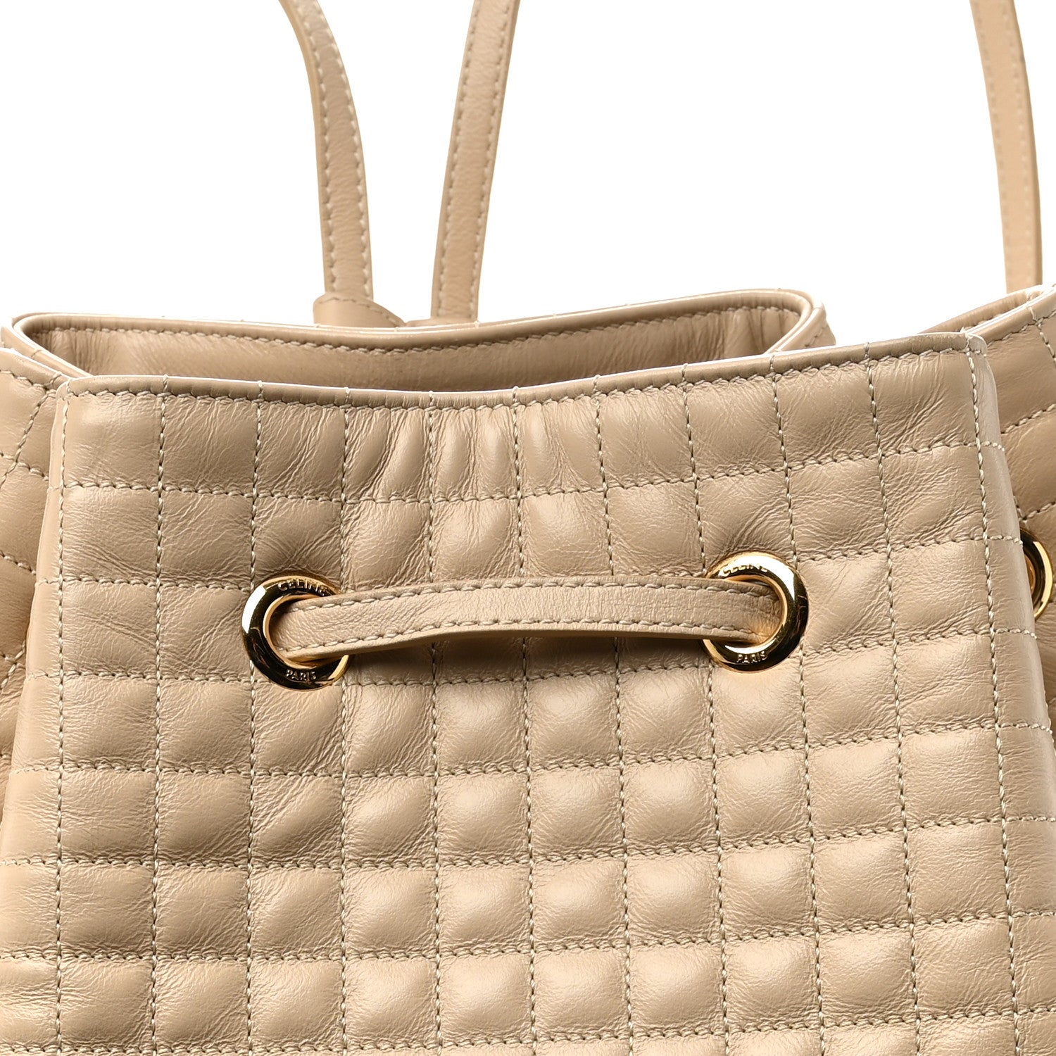 Calfskin Quilted Small C Backpack Nude