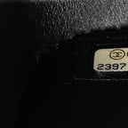 Shiny Alligator Mini Rectangular Flap Black