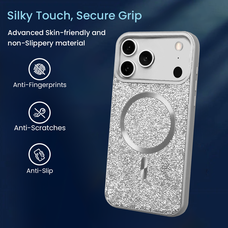 Entronix [Magnetic] Case Compatible with iPhone 17 Pro - Rhinestone-Covered Back