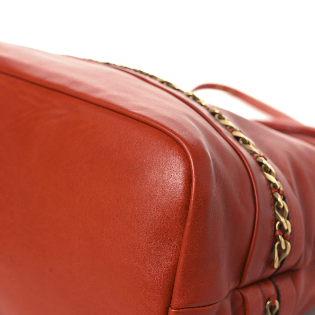 Calfskin Kira Convertible Bowler Bag Brick Red