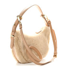 Shearling Arque Shoulder Bag Ecru Noisette