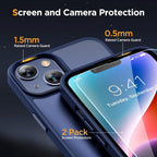 Entronix Bundle Compatible with iPhone 14 - [Magnetic] Translucent Matte Case & 2 Clear Screen Protectors