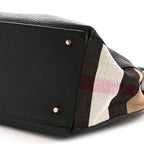 Grainy Calfskin House Check Medium Maidstone Black