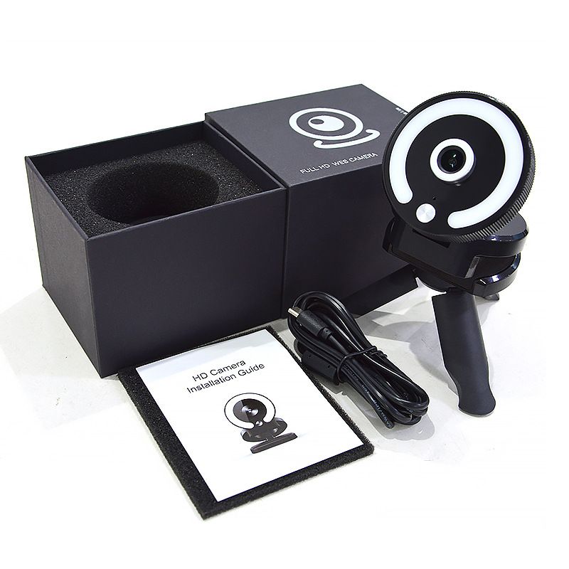 Computer camera 1080P high-definition computer live conference camera with support webcam