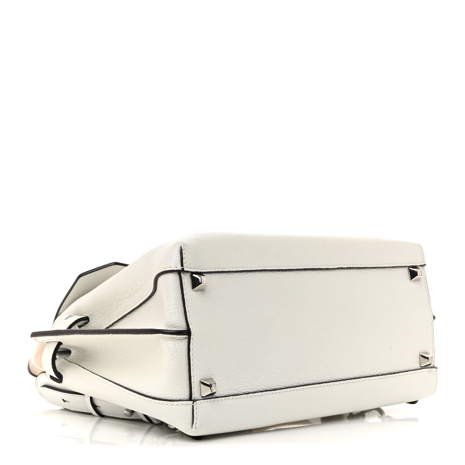 Grained Calfskin Medium Milla Convertible Backpack White Flake