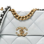 Lambskin Quilted Medium Chanel 19 Flap Light Blue