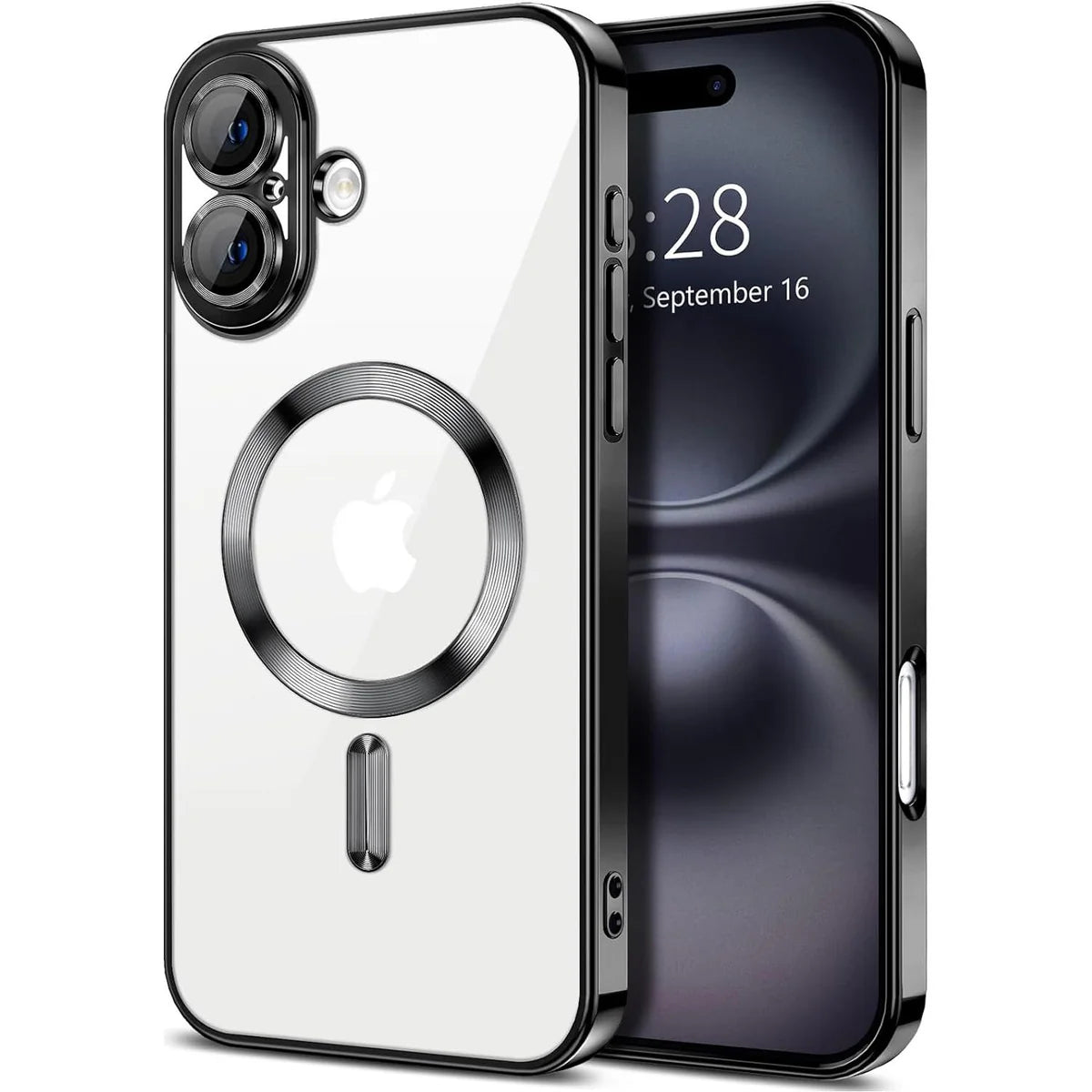 Entronix [Magnetic] Case Compatible with iPhone 16 - [Clear Back] Luxury Glossy Cover
