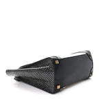 Polka Dot Snakeskin Smooth Calfskin Micro Luggage Black White