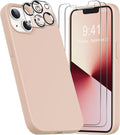 Entronix Bundle Compatible with iPhone 12 - Liquid Silicone Case, 2 Clear Screen Protector & 2 Camera Lens Protectors