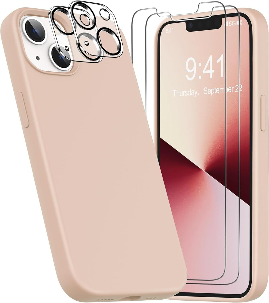 Entronix Bundle Compatible with iPhone 11 - Liquid Silicone Case, 2 Clear Screen Protector & 2 Camera Lens Protectors