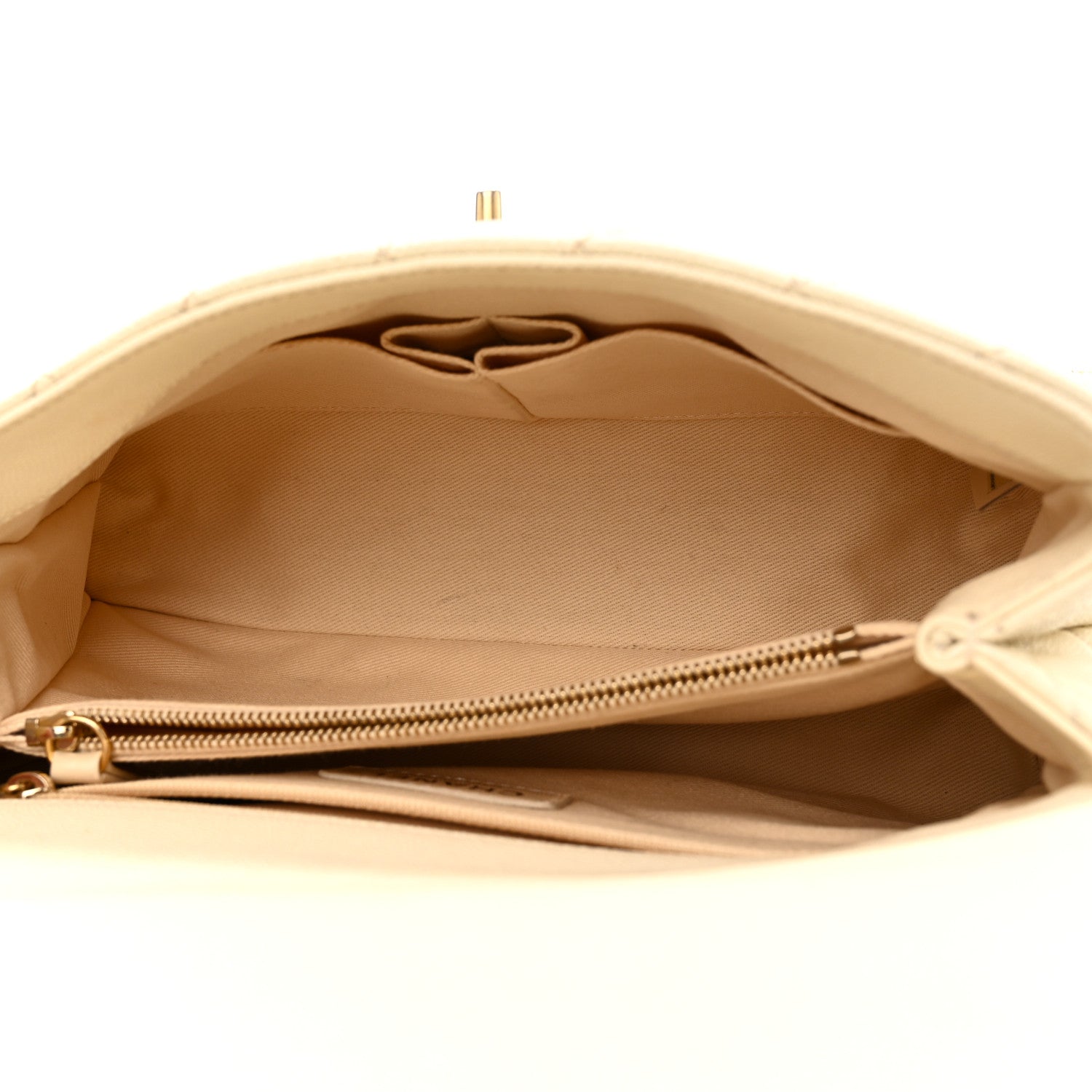 Caviar Quilted Small Coco Handle Flap White