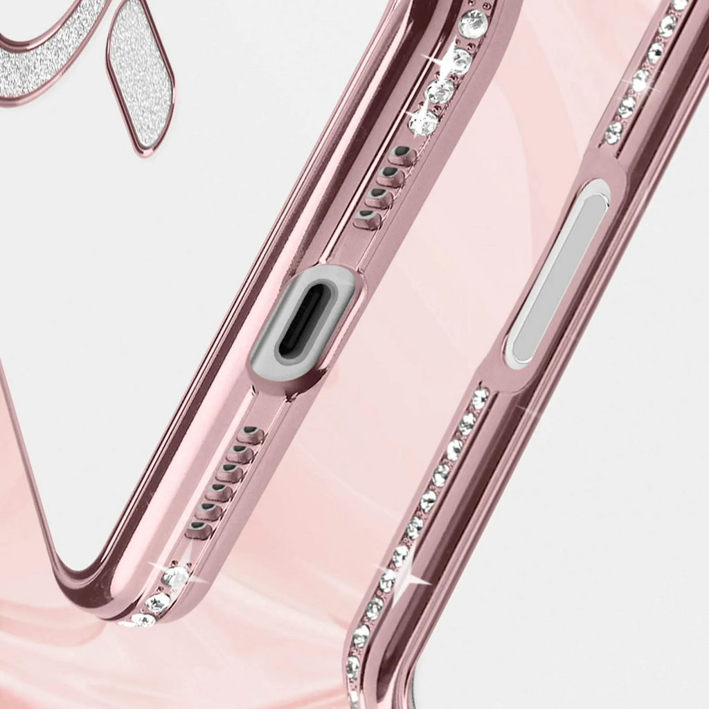 Entronix [Magnetic] Case Compatible with iPhone 16 - [Clear Back] Luxury Diamonds