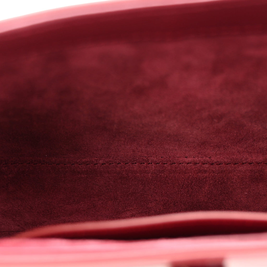 Patent Calfskin Le 5 A 7 Mini Hobo Red Grenat