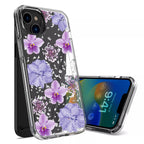 Pressed Dried Flower Design Phone Case For Iphone 14 Plus In Purple