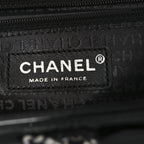Tweed Patent Quilted Rectangular Flap Black White