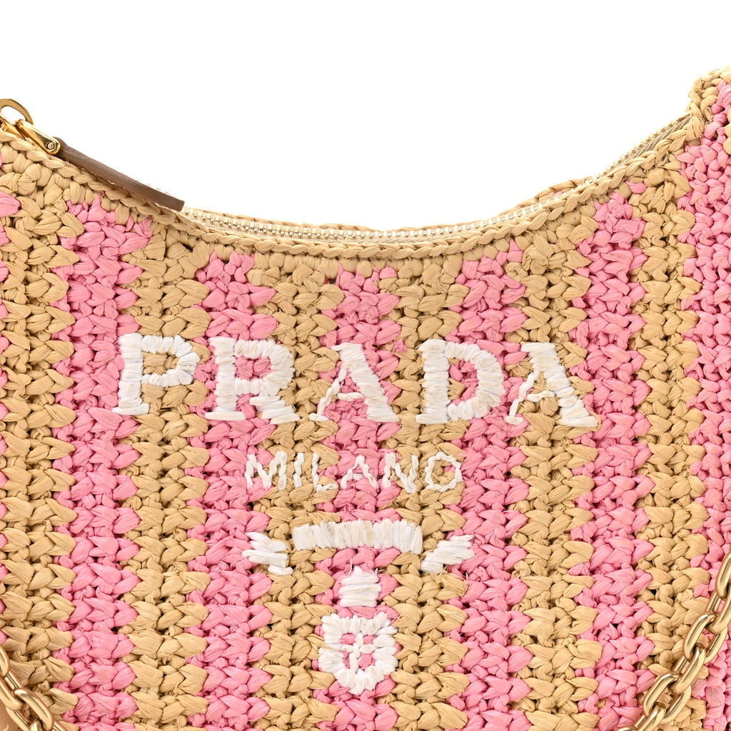 Yarn Raffia Effect Crochet Striped Re-Edition 2005 Shoulder Bag Naturale Petalo
