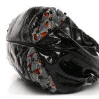 Crinkled Lambskin Embroidered Spy Black Multicolor