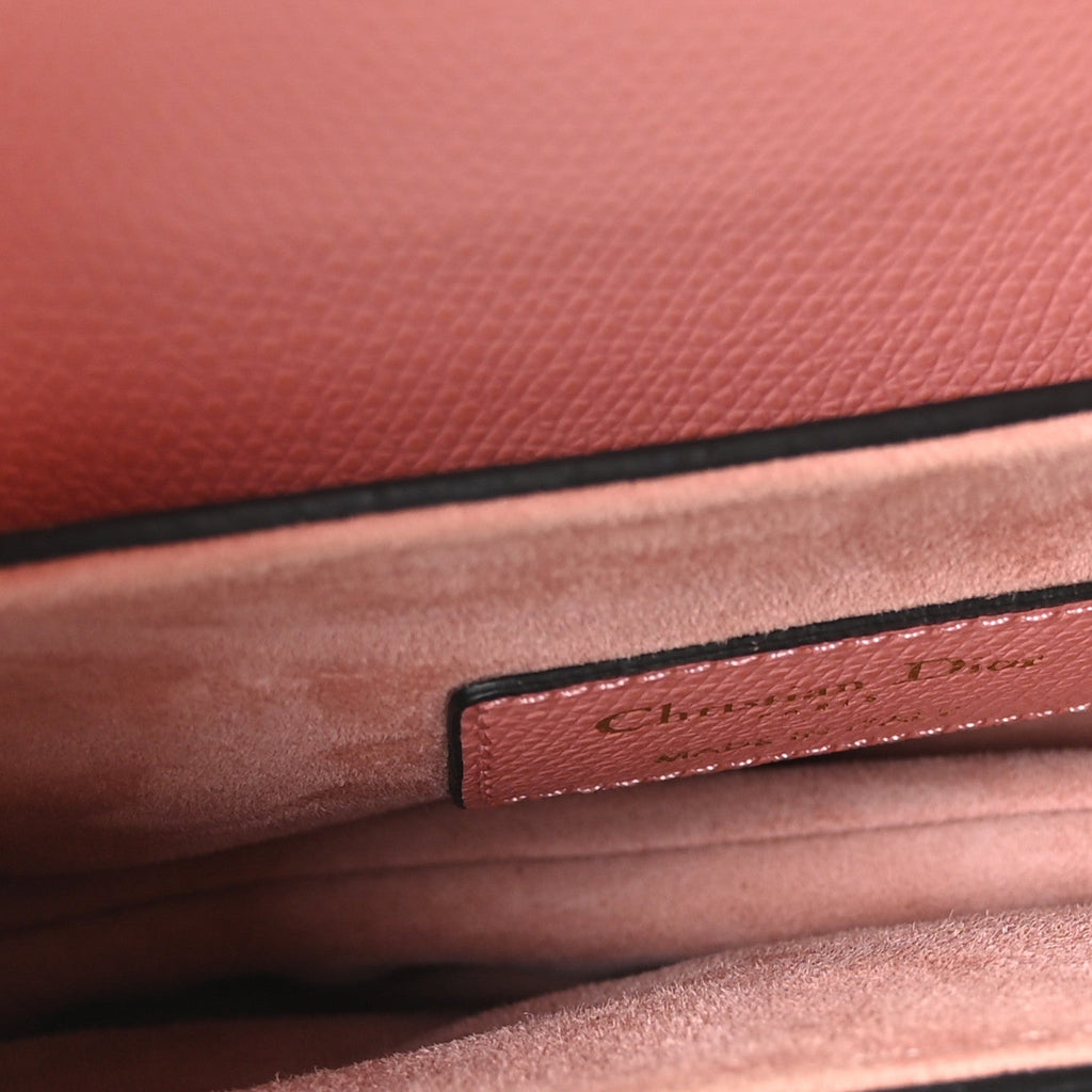 Grained Calfskin Mini Saddle Bag Pink