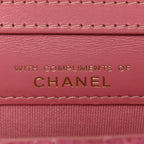 Tweed Quilted Flap Chain Waist Bag Pink