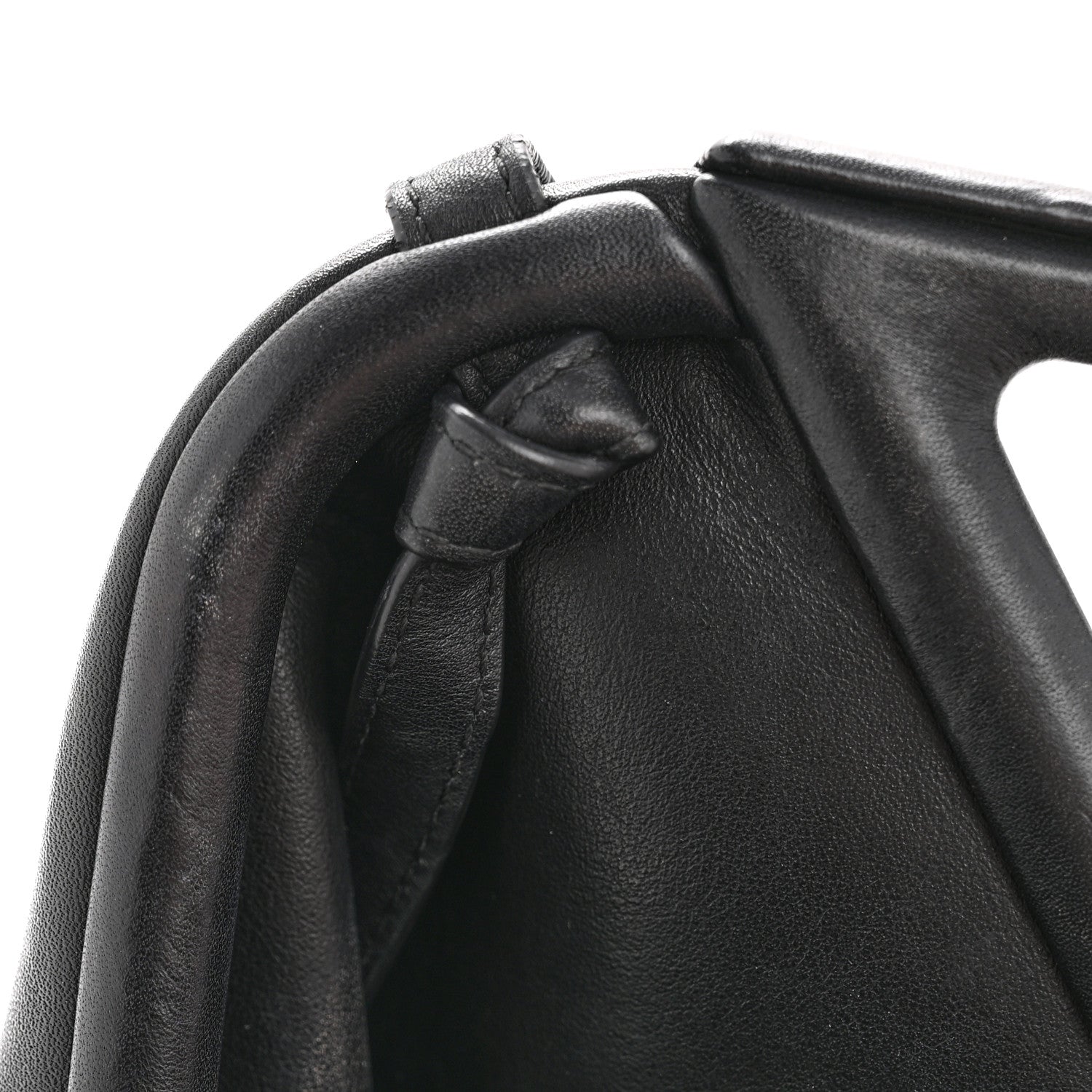 Calfskin Small The Point Triangle Bag Black