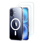 Entronix Bundle Compatible with iPhone 17 - [Magnetic] Clear Case & 2 Clear Screen Protectors
