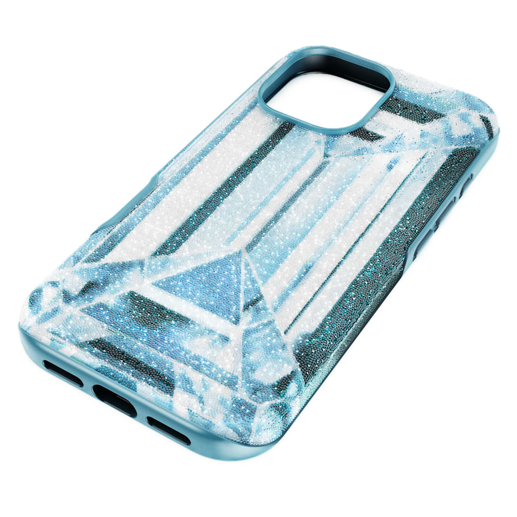 High smartphone case, Crystal effect, iPhone 17, Blue