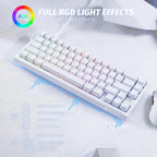 Attack Shark X68 HE Rapid Trigger 60% Wired Mechanical Gaming Keyboard with Adjustable Actuation and Hall Effect Magnetic Switch, 8KHz Response Rate - Moonlight