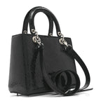 Ceramic Effect Deerskin Jeweled Swan Lady Dior Black