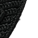 Yarn Raffia Effect Crochet Triangle Shoulder Bag Black