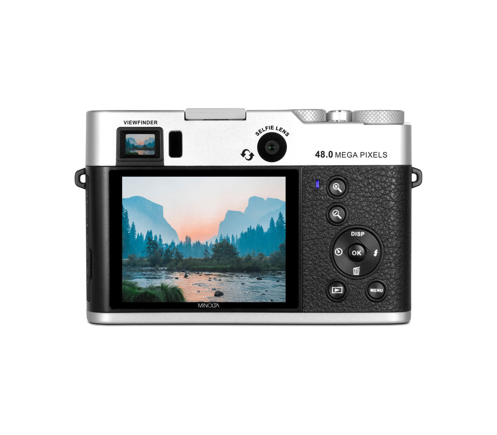 MINOLTA MND70 Retro 48 MP AF / 5K Ultra HD Dual Lens Camera w/WiFi