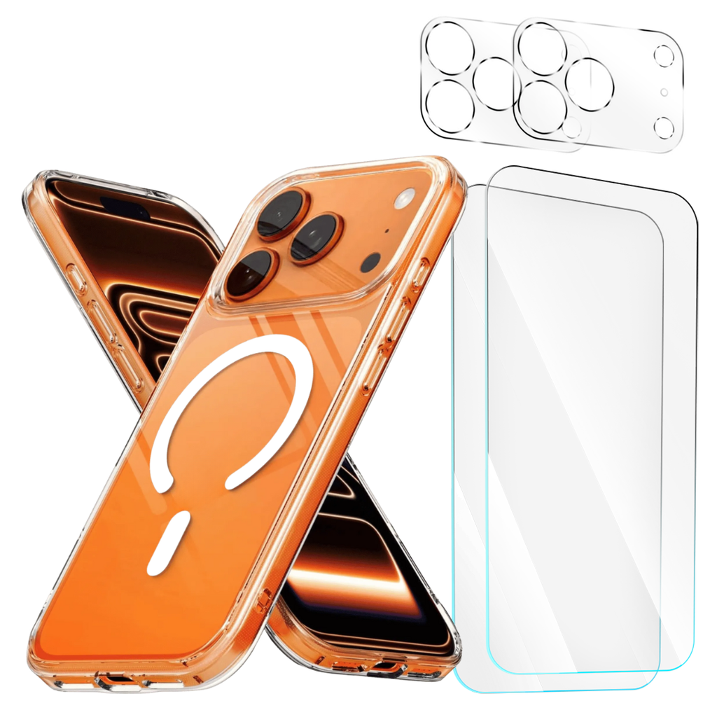 Entronix Bundle Compatible with iPhone 17 Pro - [Magnetic] Clear Case, 2 Clear Screen Protectors & 2 Camera Lens Protectors