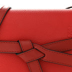 Grained Calfskin Mini Gate Crossbody Bag Scarlet Burnt Red