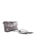 Sequin Medium Donut Chain Flamenco Knot Clutch Grey