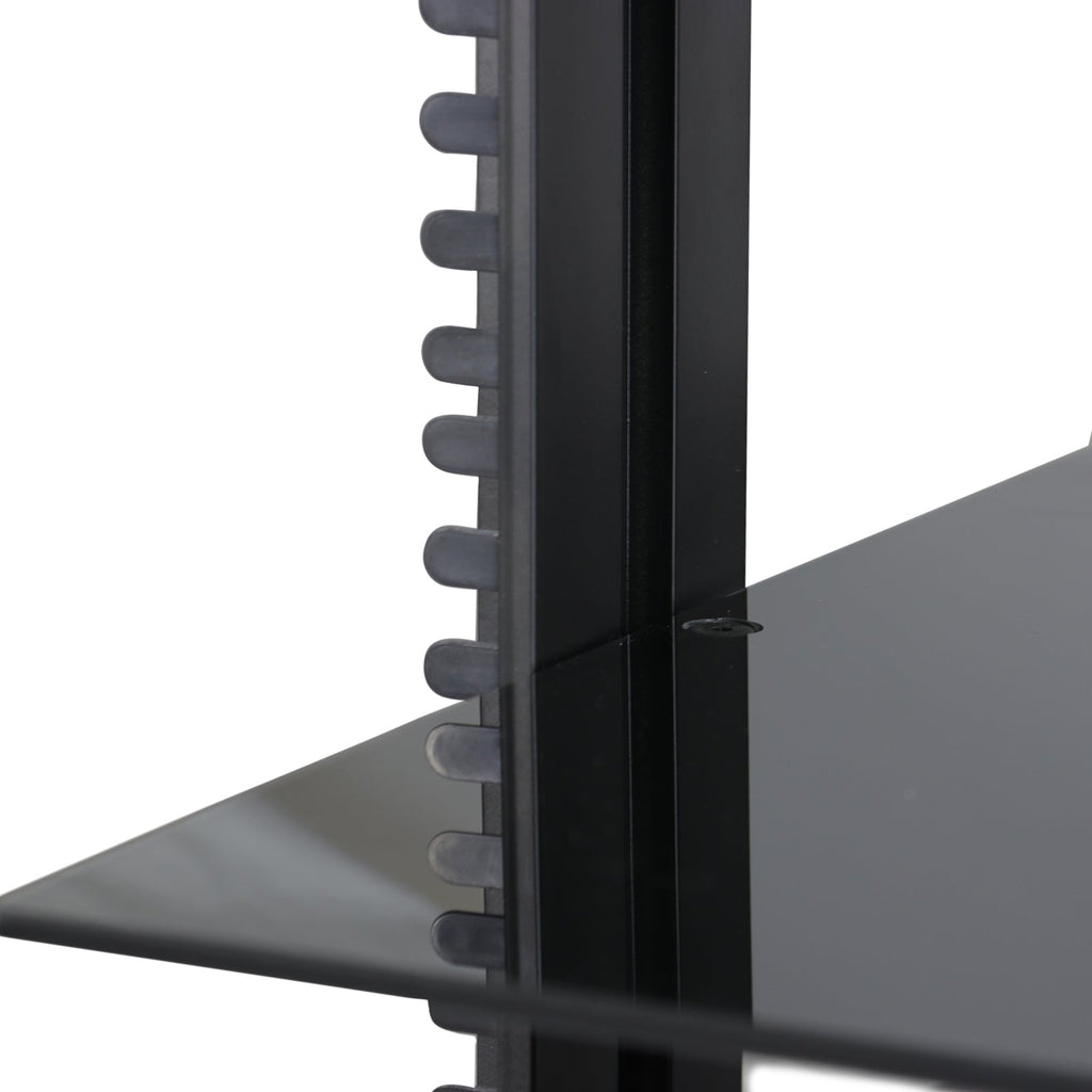Tempered Glass Double Shelf Single Stud Wall Mount