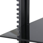 Tempered Glass Double Shelf Single Stud Wall Mount