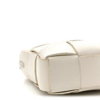 Calfskin Maxi Intrecciato Cassette Pouch On Strap Chalk