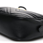 Calfskin Matelasse Small GG Marmont Chain Shoulder Bag Black