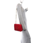Lambskin Matelasse Chevron Monogram Medium Sulpice Bag Red