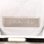 Shearling Sheepskin Lambskin Quilted Clutch With Chain White
