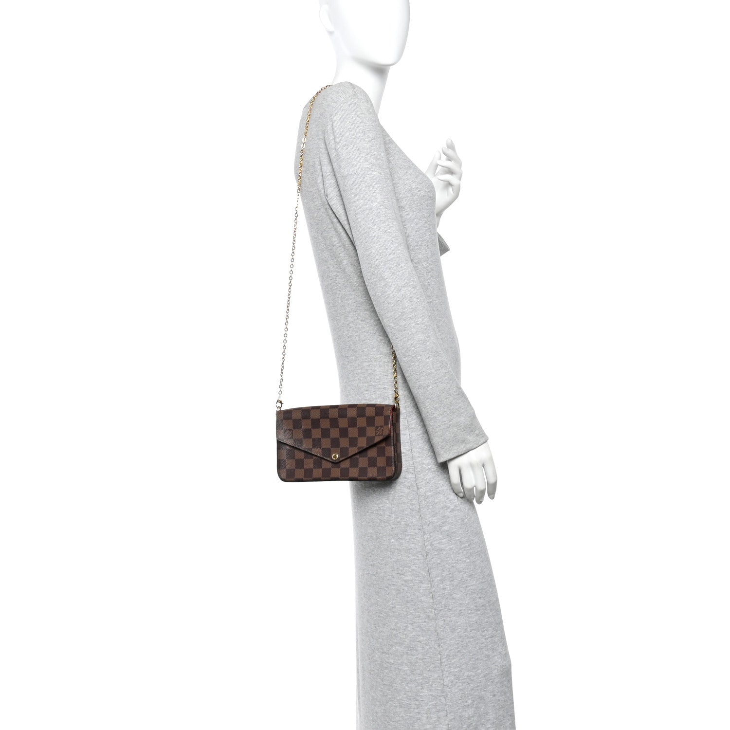 Damier Ebene Pochette Felicie Chain Wallet